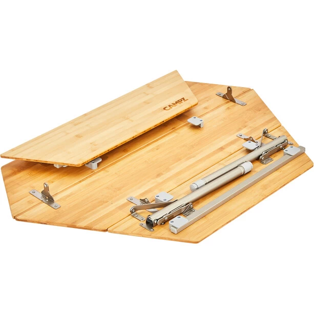 CAMPZ Hexa Table Pliante En Bambou 100x86x40/60cm, Marron – Image 5