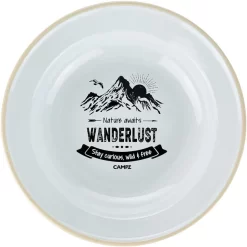 CAMPZ Wanderlust Plaque émaillée Profonde, Vert/blanc