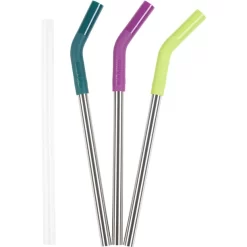 Klean Kanteen Kit Pailles 3 Packs 10mm, Argent/Multicolore