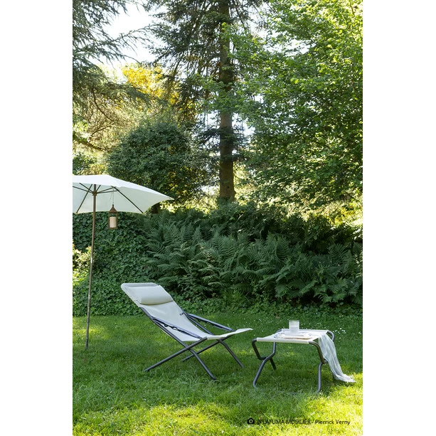 Lafuma Mobilier Transabed Bain De Soleil Avec Cannage Phifertex, Beige/gris – Image 3