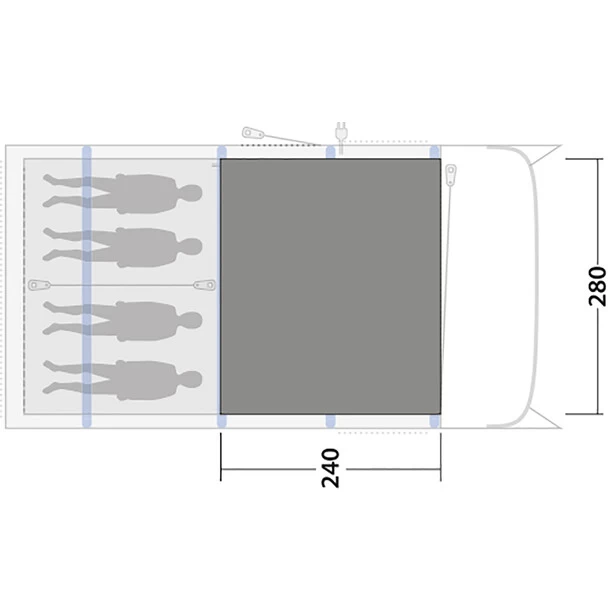 Outwell Avondale 4PA Flat Wooven Carpet, Gris – Image 3