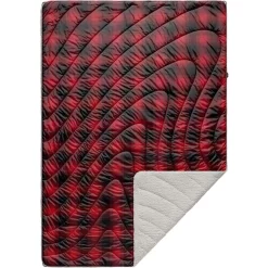 Rumpl Printed Sherpa Puffy Blanket 1 Person, Rouge/noir