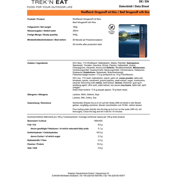 Trek'n Eat Repas Outdoor Viande – Image 3