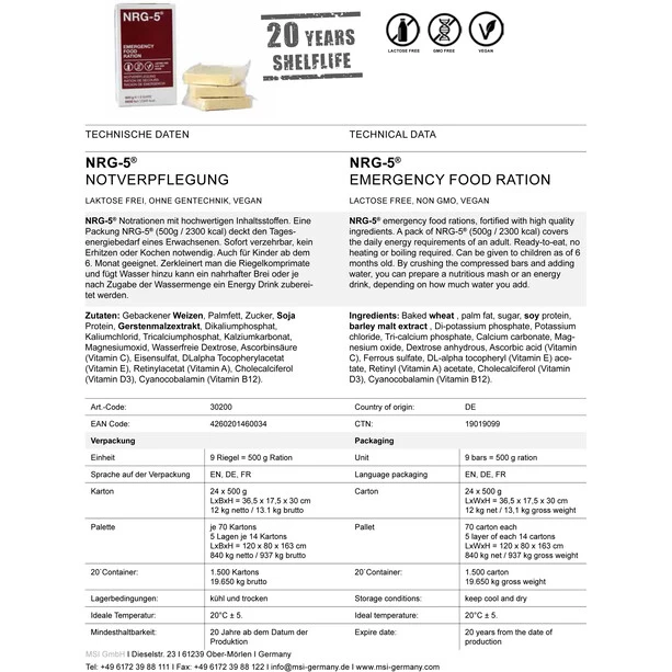 Trek'n Eat NRG-5 Ration De Secours 500g – Image 2