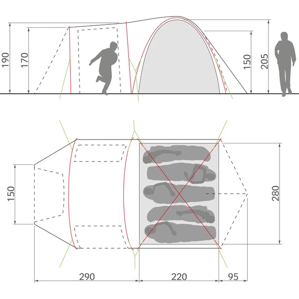 VAUDE Campo Casa XT 5P Tente, Vert – Image 2