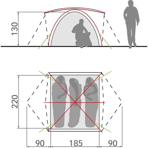 VAUDE Campo Grande 3-4P Tente, Vert – Image 2